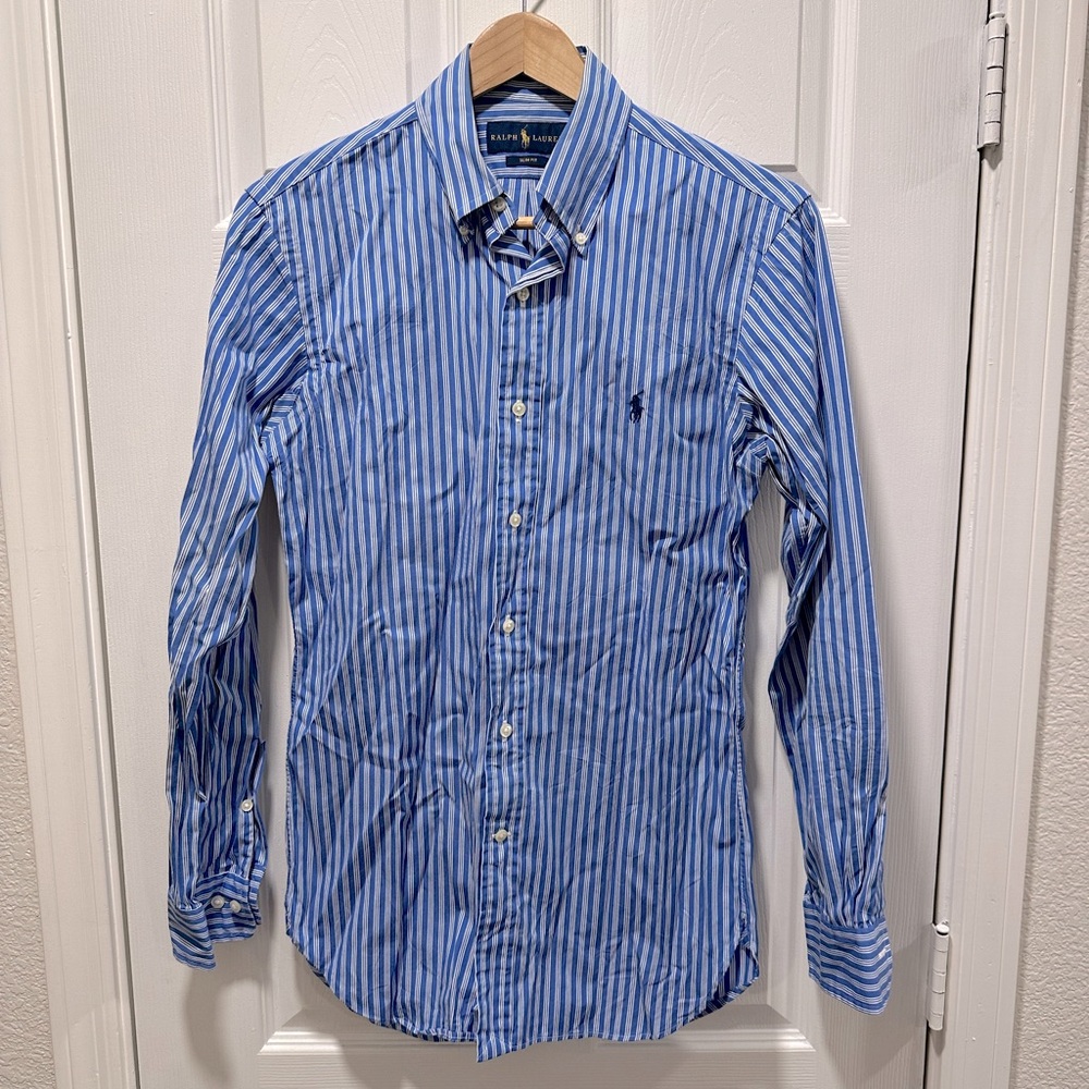 Ralph Lauren Button Down Dress Shirt - Size Small 14.5 32/33 - Slim Fit